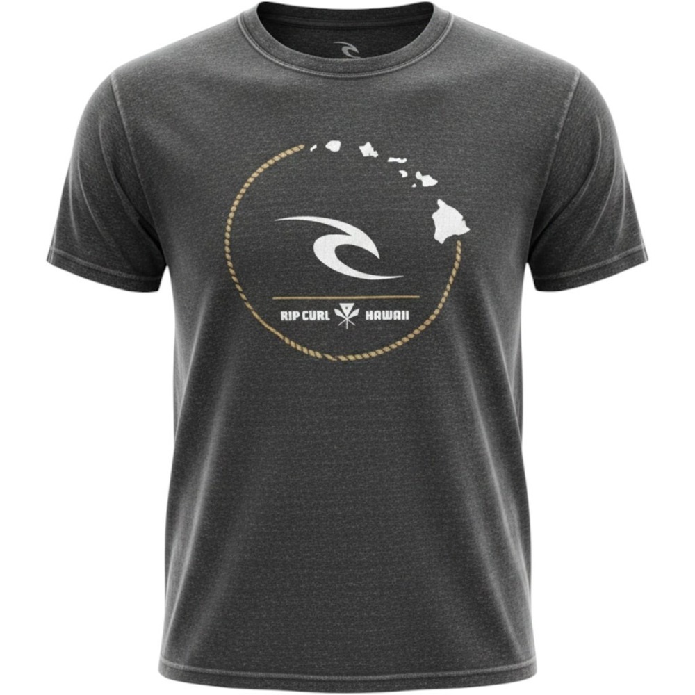 Rip Curl Hawaii Graphic T-Shirt Mens Medium Gray Excellent Short Sleeve Surf Tee